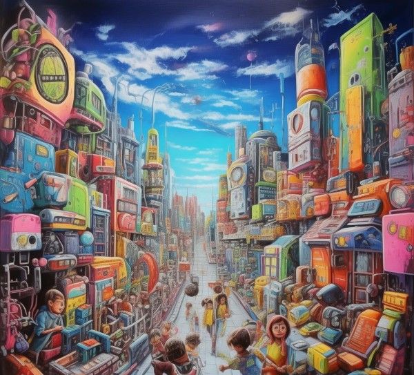 六年级绘画科技与创新作品图片，童心绘就科技梦，创意点亮未来路